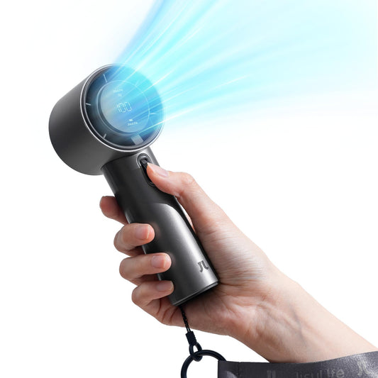 Turbo Handheld Fan - Rechargeable, Digital Display