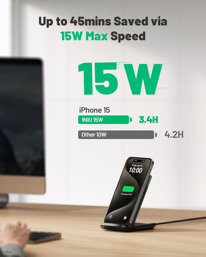 INIU 15W Fast Wireless Charger - Qi-Certified