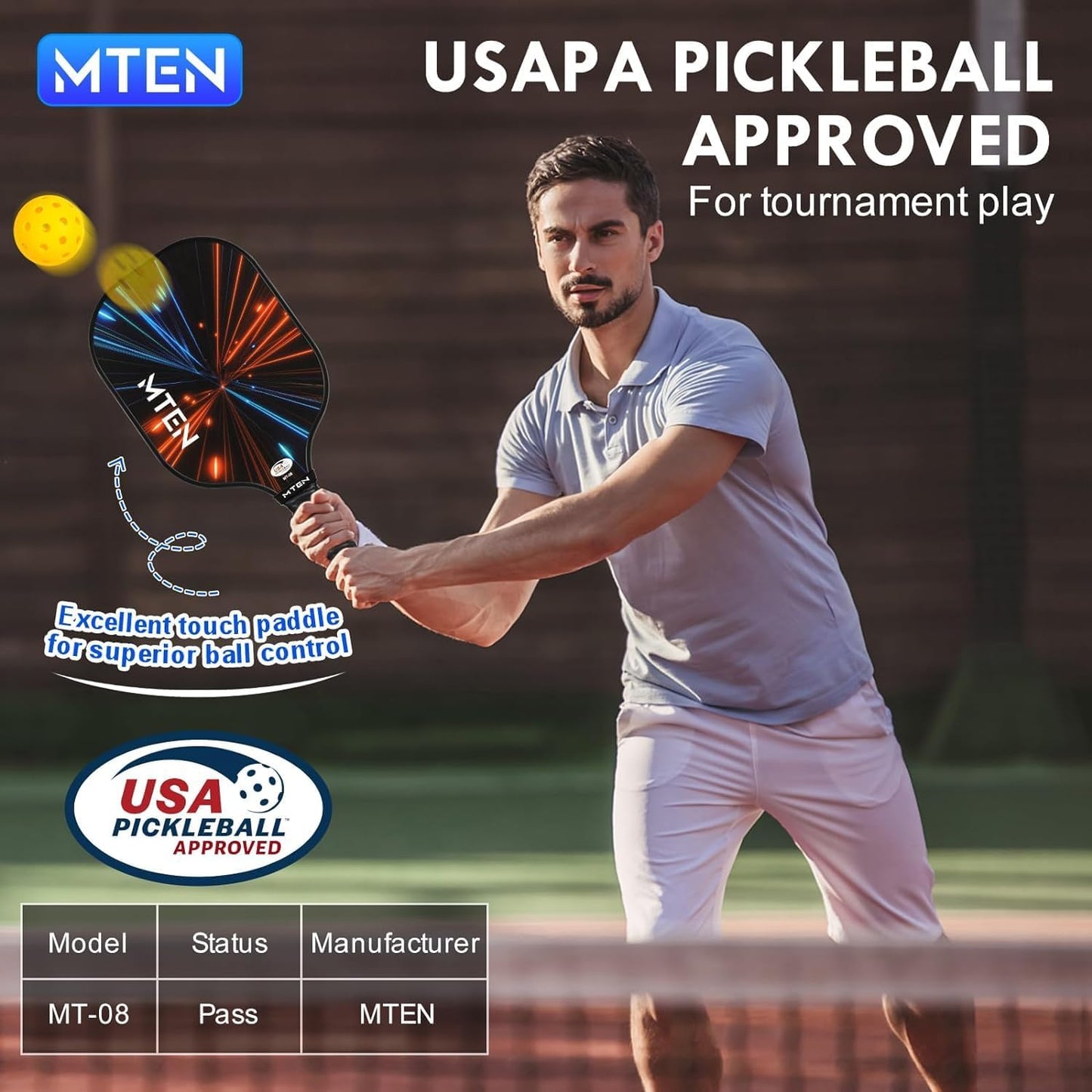 USAPA Approved Fiberglass Pickleball Paddles Set