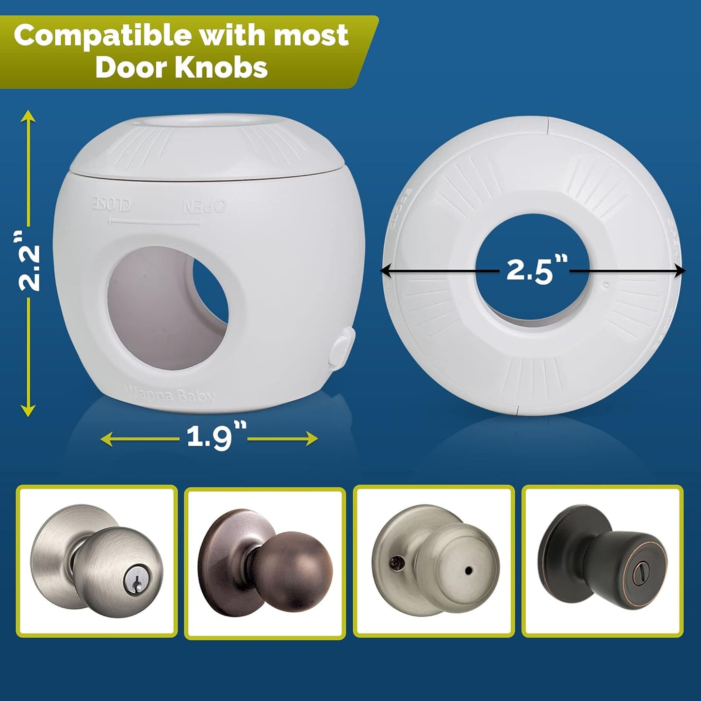 Secure Child Safety Door Knob Covers (4 Pack) 🔒