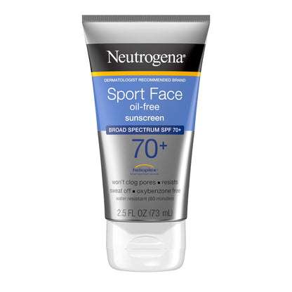 Neutrogena Sport Face Sunscreen SPF 70+ - Oil-Free, Sweat &amp; Water Resistant