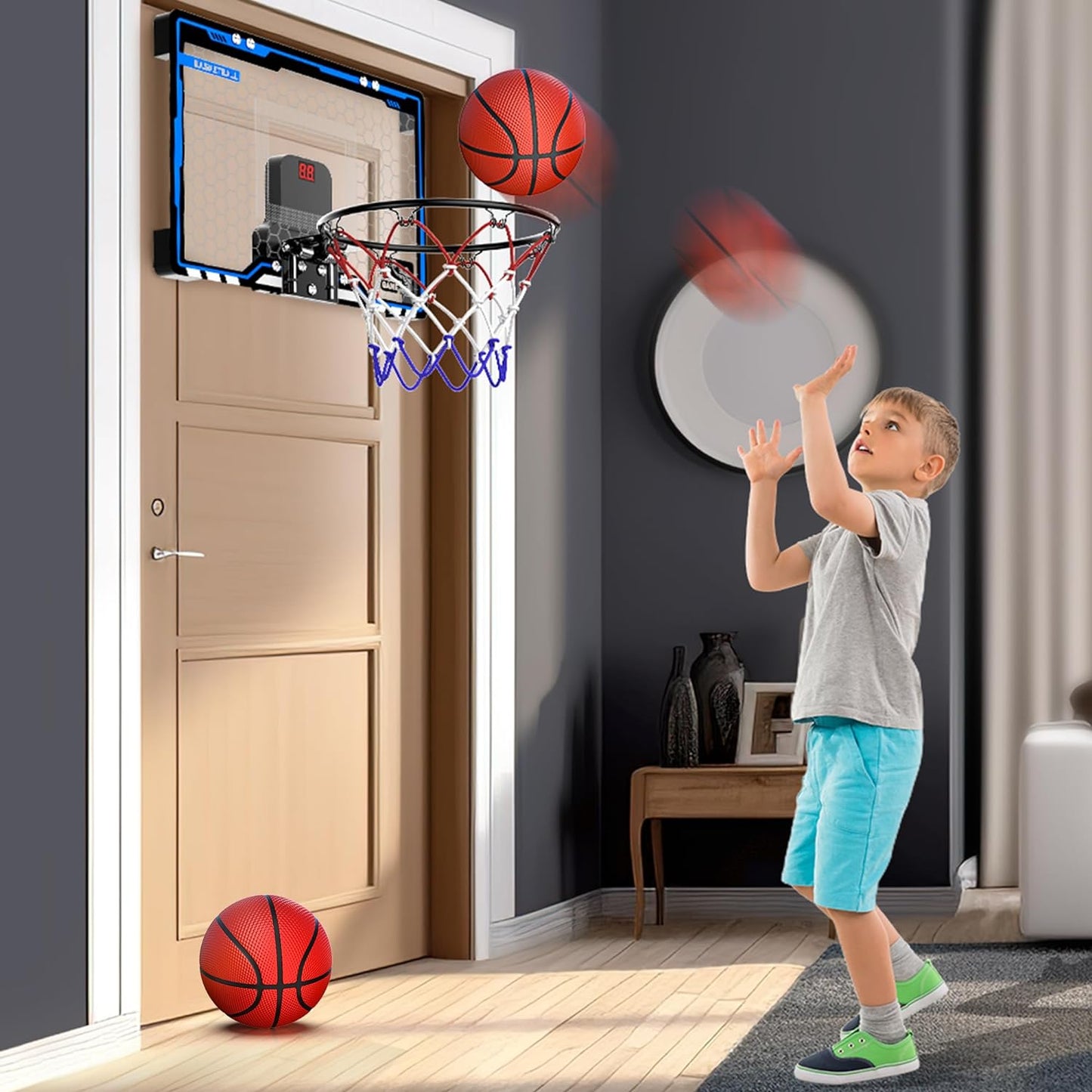 LED Mini Basketball Hoop Set for Kids