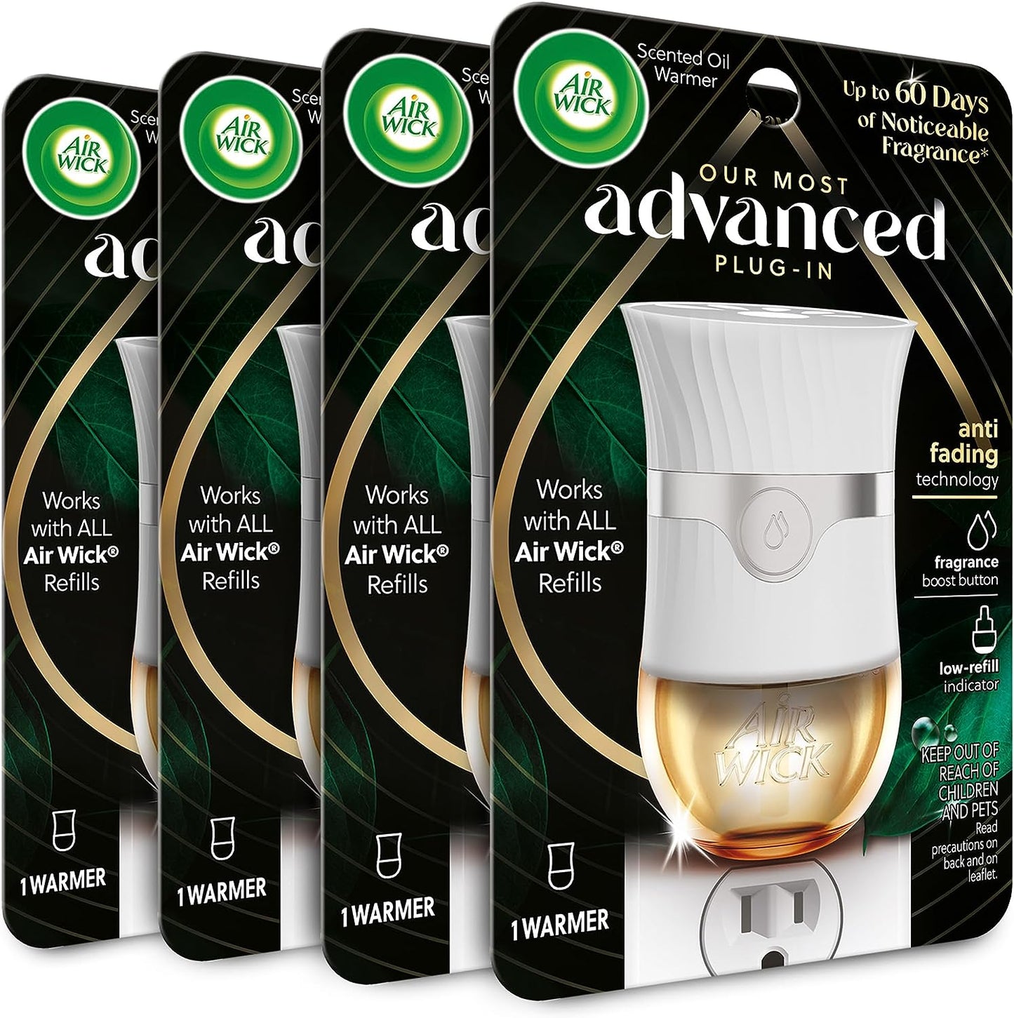 Air Wick Plug-In Scented Oil Warmer - Advanced Home Air Freshener (4-Pack