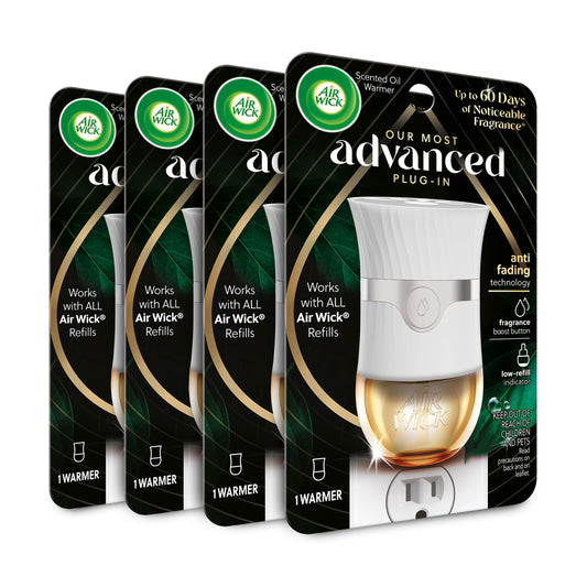 Air Wick Plug-In Scented Oil Warmer - Advanced Home Air Freshener (4-Pack