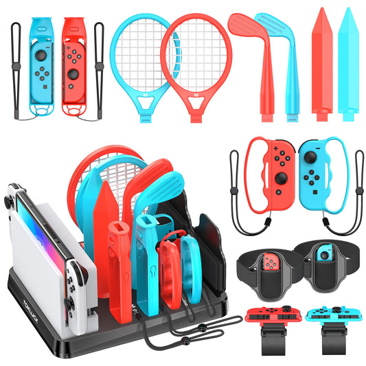 Organizer for Nintendo Switch/OLED - Game Storage & Family Accessories Kit 🎮⚽