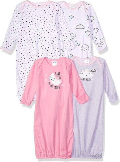 Gerber Baby Boy and Girls 4-Pack Sleeper Gown