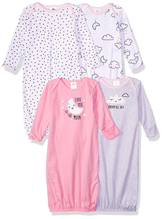 Gerber Baby Boy and Girls 4-Pack Sleeper Gown