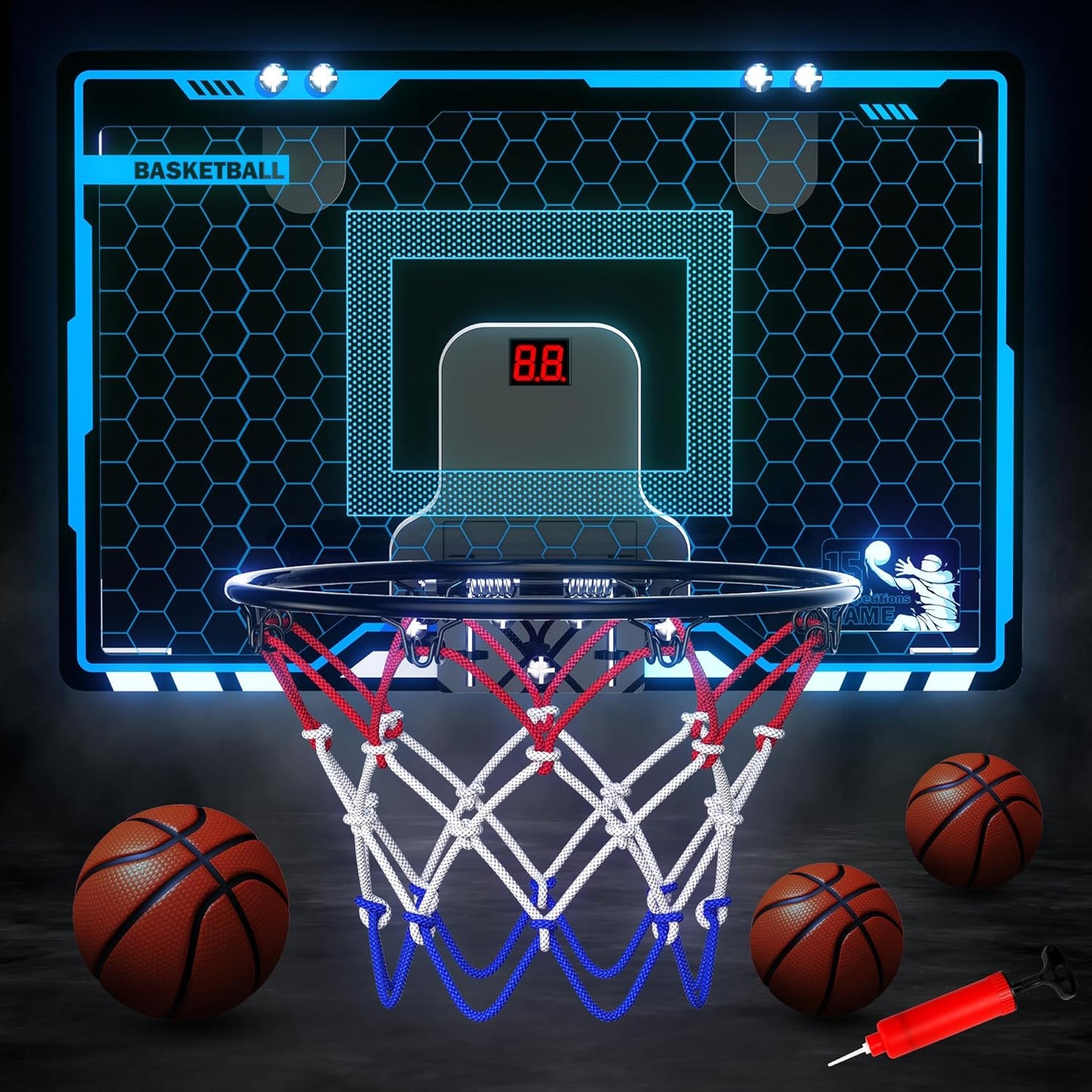 LED Mini Basketball Hoop Set for Kids