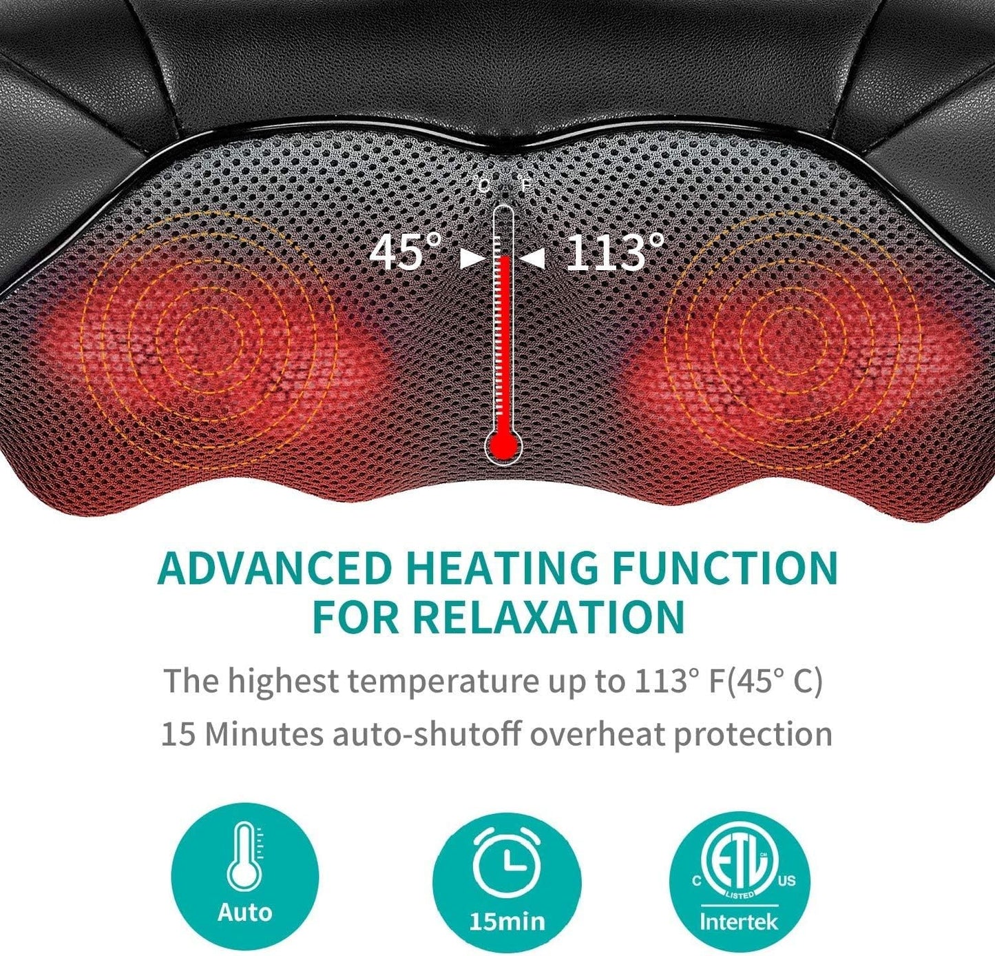 Nekteck Shiatsu Neck &amp; Back Massager with Heat 🔥