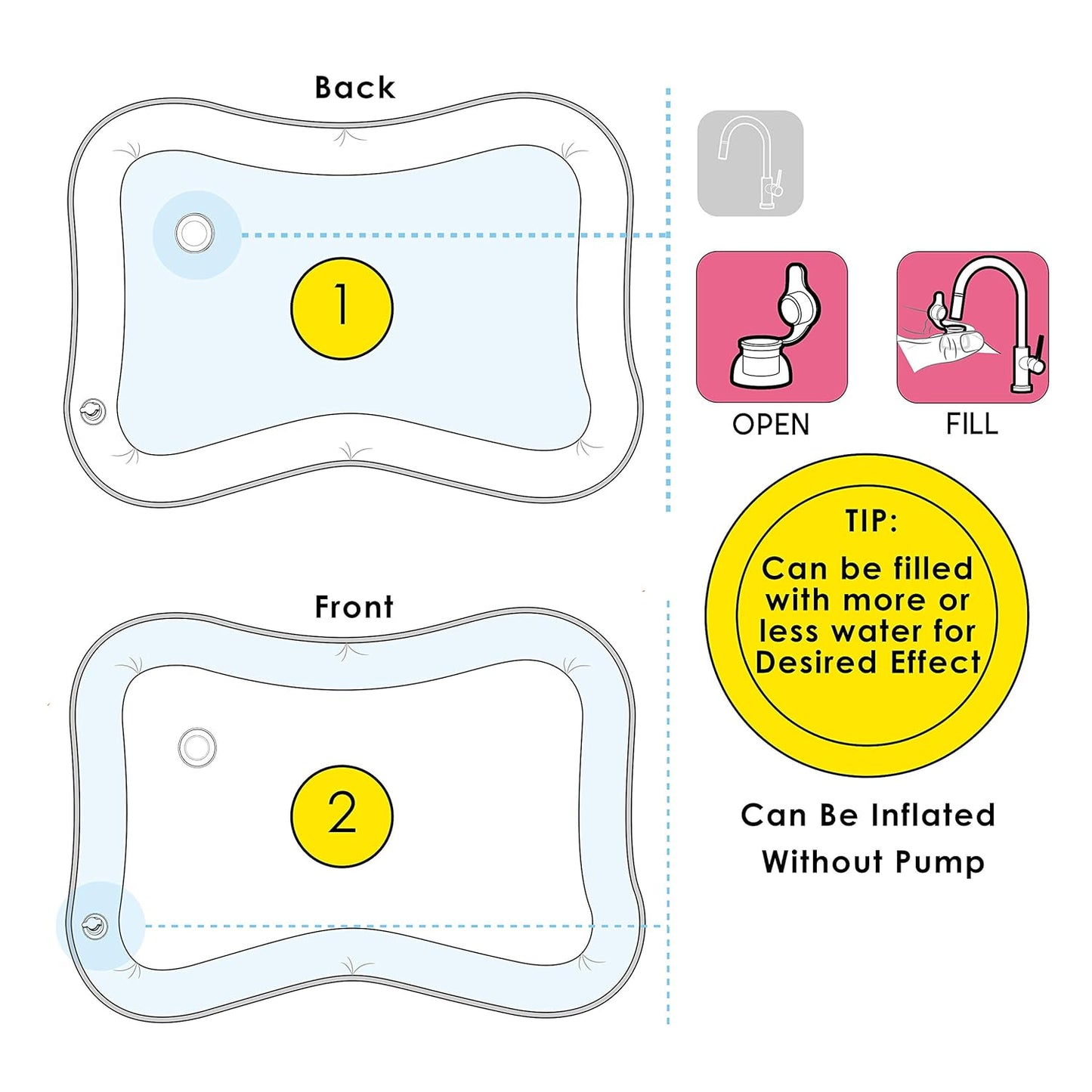 Splashin'Kids Premium Inflatable Tummy Time Water Mat