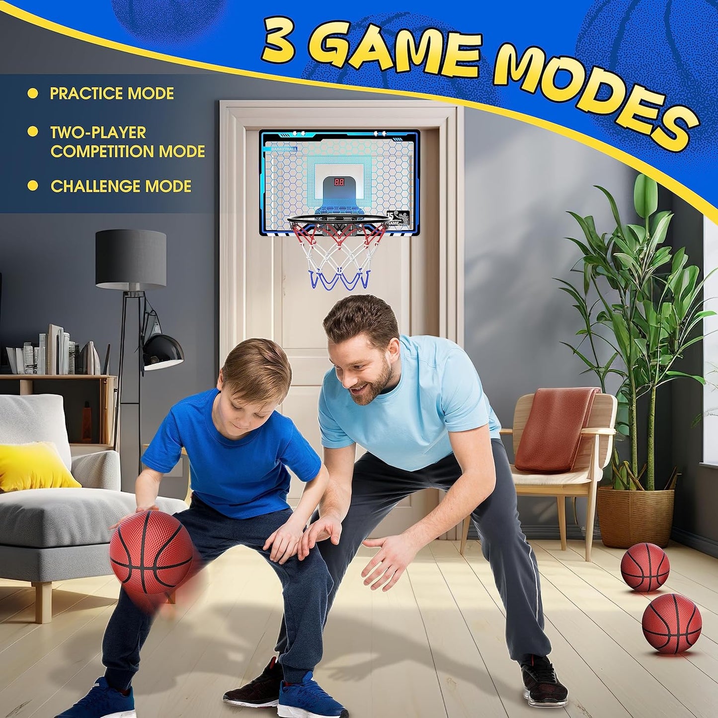 LED Mini Basketball Hoop Set for Kids